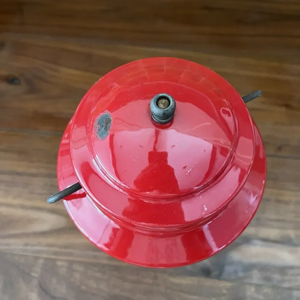 Vintage Coleman Red Gas Single Mantle Camping Lantern